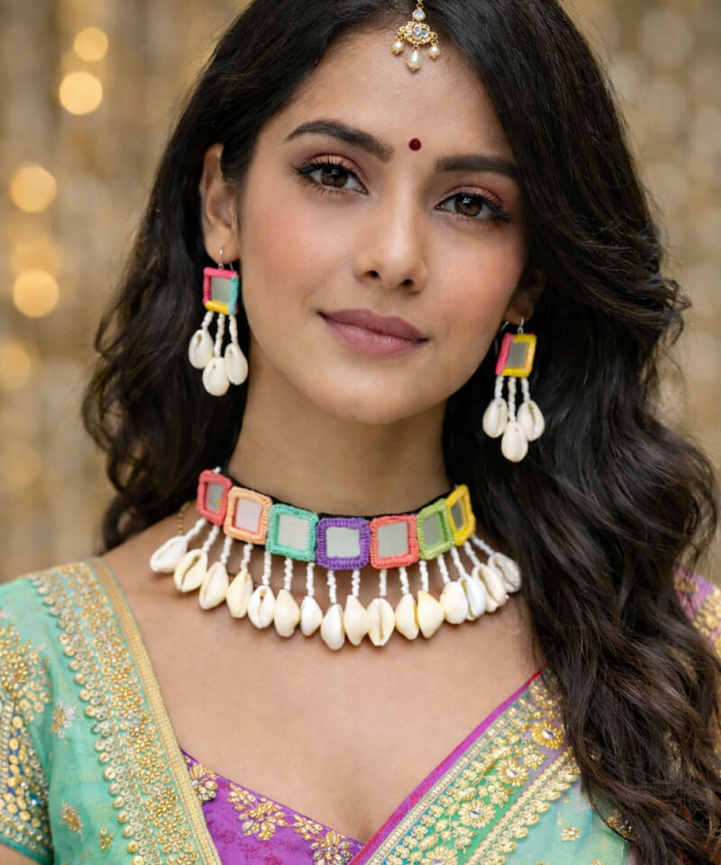 Designer Glass Choker Necklace