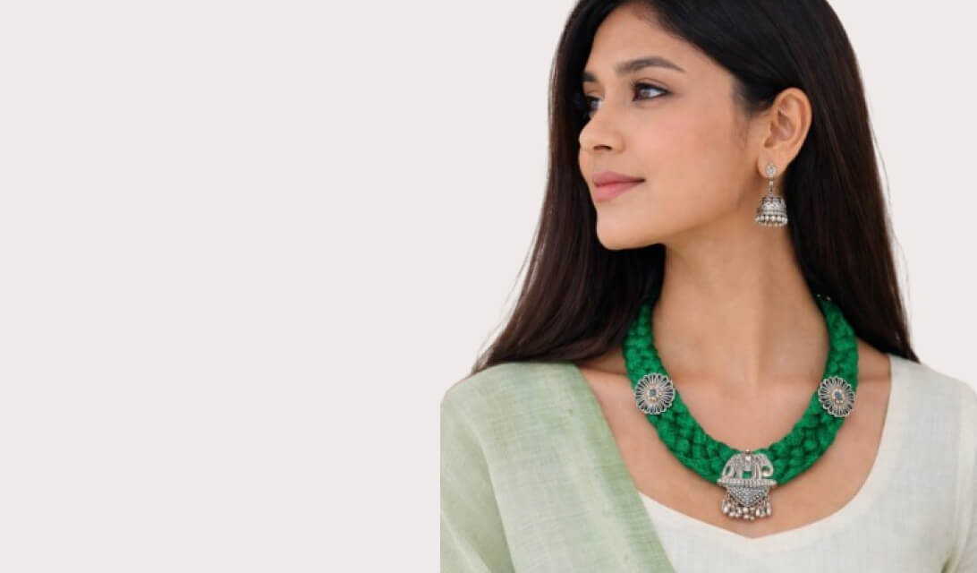 Emerald Braid Statement Necklace